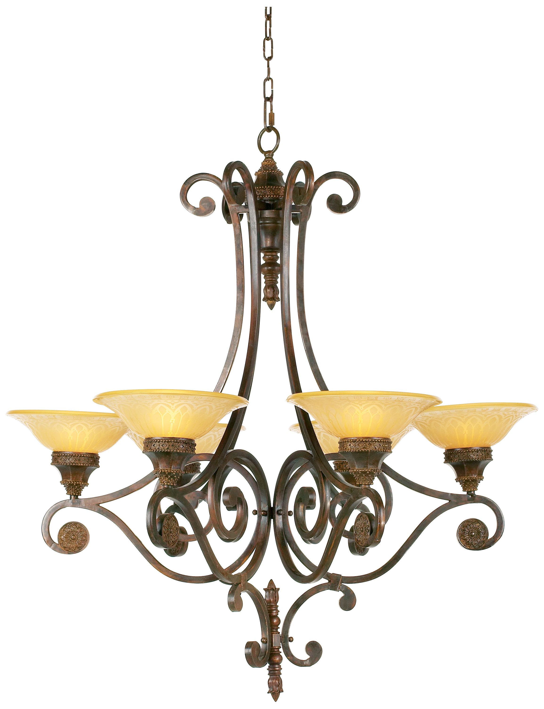 Feiss Bob Mackie Julieta Collection Amber Glass Chandelier