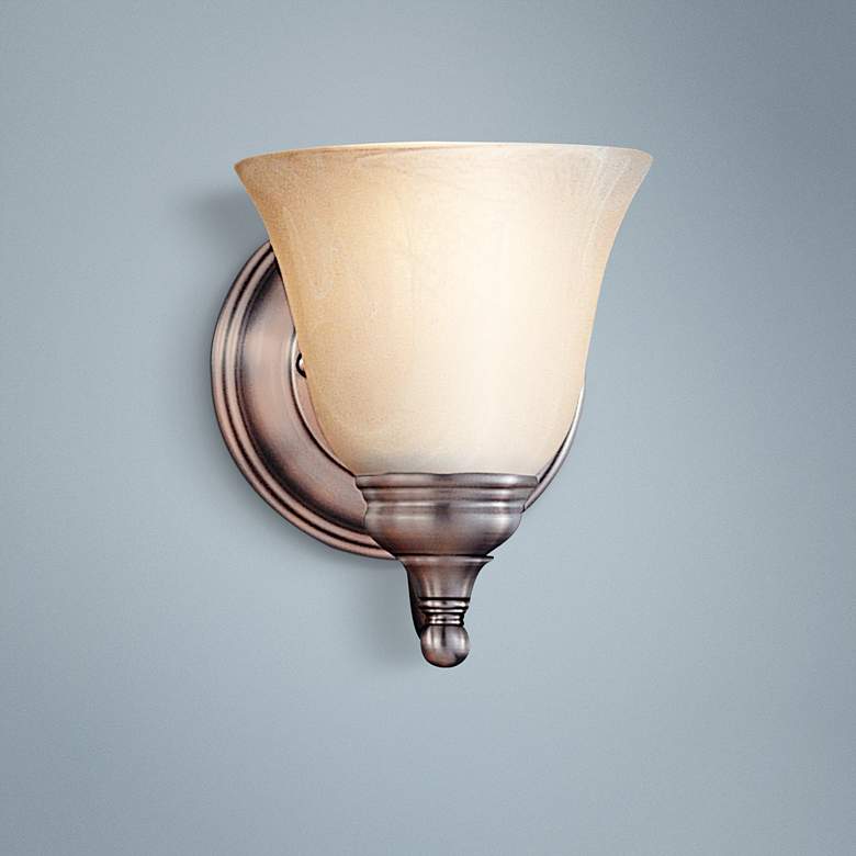Image 1 Feiss Bristol Collection 7 inch High Pewter Small Wall Sconce