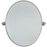 Feiss Brushed Nickel 25" x 24 1/2" Oval Wall Mirror