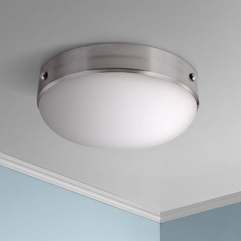Image 1 Feiss Cadence 13" Wide Brushed Steel Ceiling Light