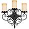 Feiss Colonial Manor 18" High Black Iron 3-Light Wall Sconce