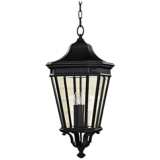 Feiss Cotswold Lane 26 1/2&quot; High Black Outdoor Hanging Light