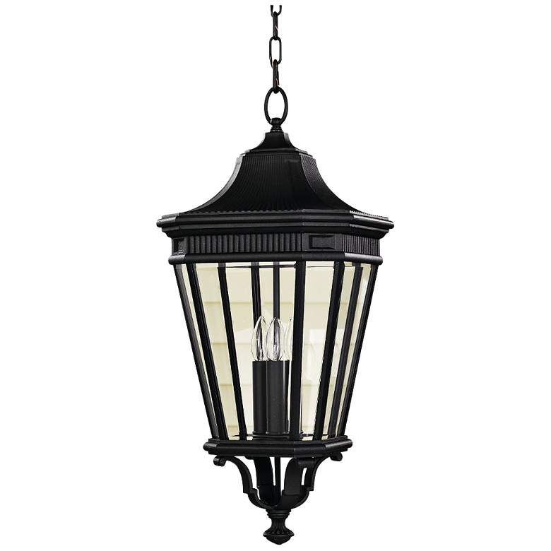 Feiss Cotswold Lane 26 1/2&quot; High Black Outdoor Hanging Light