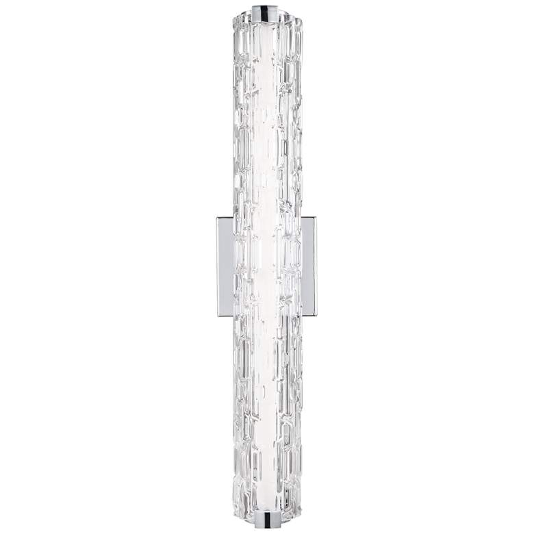 Image 1 Feiss Cutler 24 inch Wide Chrome and Stone Glass LED Bath Light