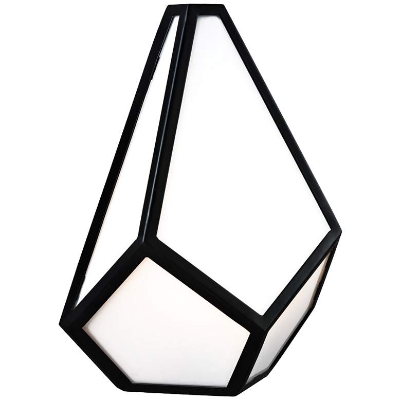 Image 1 Feiss Diamond 12 inch High Black Wall Sconce