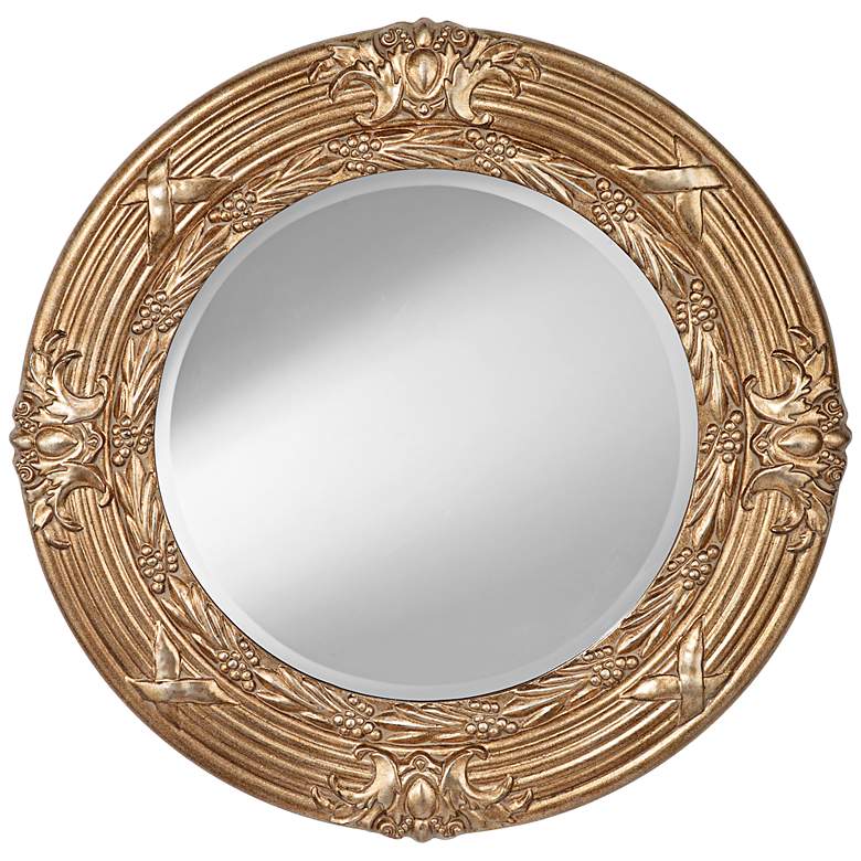Image 1 Feiss Dinah 34 inch Round Champagne Wall Mirror