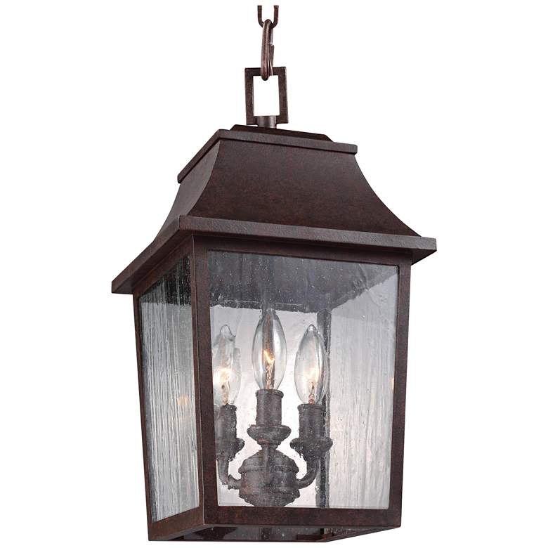 Image 1 Feiss Este 16 1/2 inchH Patina Copper Outdoor Hanging Light