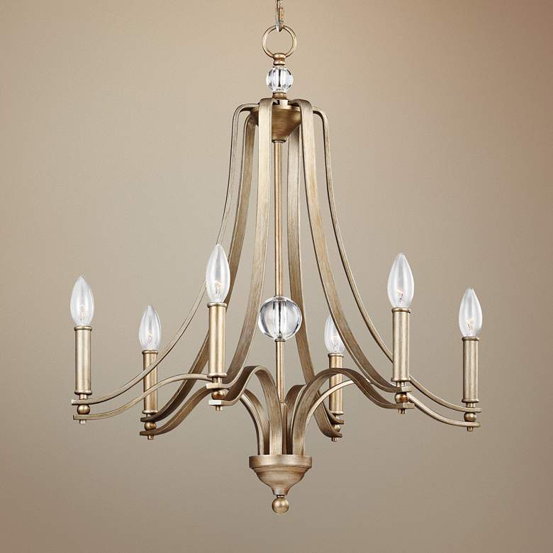 Image 1 Feiss Evington 23 1/2 inch Wide Sunset Gold 6-Light Chandelier