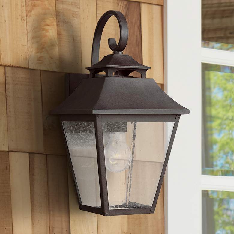 Feiss Galena 16&quot; High Sable Steel Outdoor Wall Light