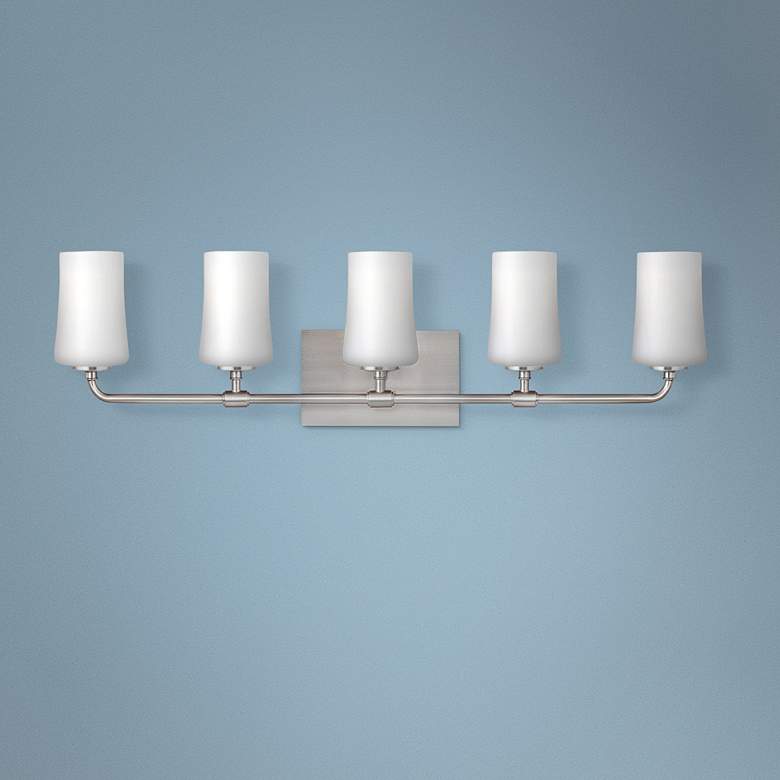 Image 1 Feiss Jennie 38" Wide 5-Light Satin Nickel Bath Light