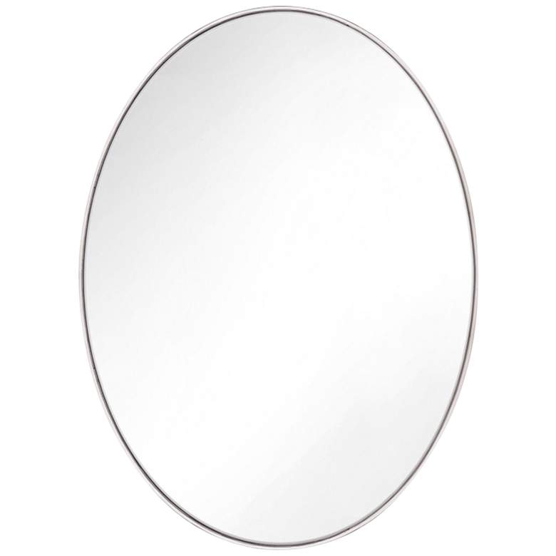Image 1 Feiss Kit Polished Nickel 24" x 36" Oval Wall Mirror