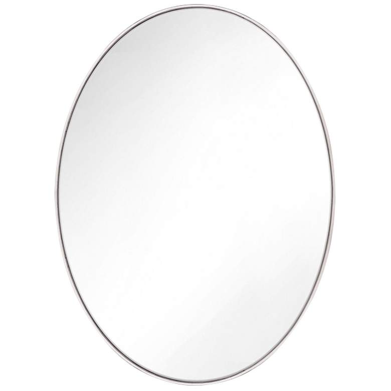 Image 1 Feiss Kit Polished Nickel 24" x 36" Oval Wall Mirror