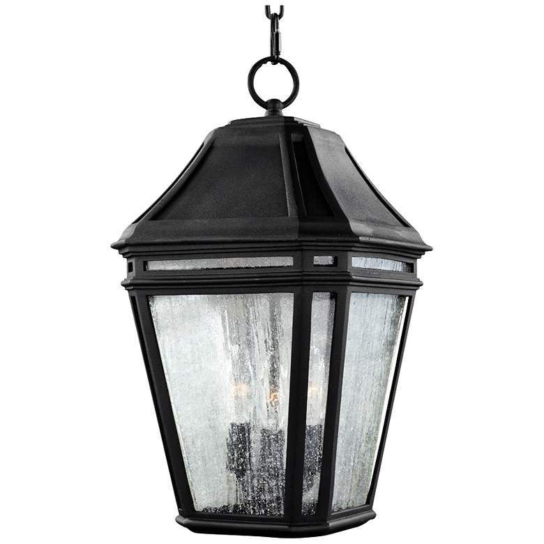 Image 1 Feiss Londontowne 17 1/4 inchH Black Outdoor Hanging Light