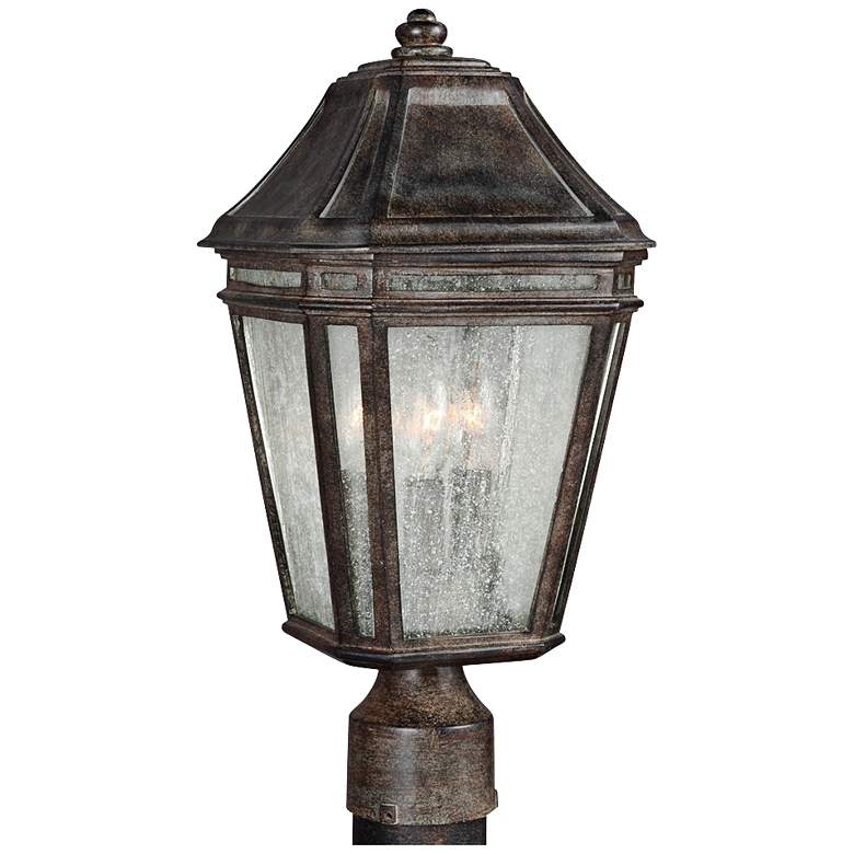 Image 1 Feiss Londontowne 17 inch High Chestnut Outdoor Post Light