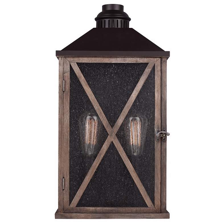 Image 1 Feiss Lumiere 19 inch High Weathered Oak Outdoor Wall Light