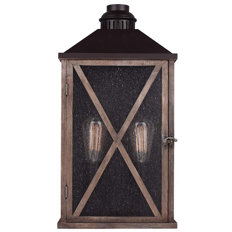Image 1 Feiss Lumiere 19" High Weathered Oak Outdoor Wall Light