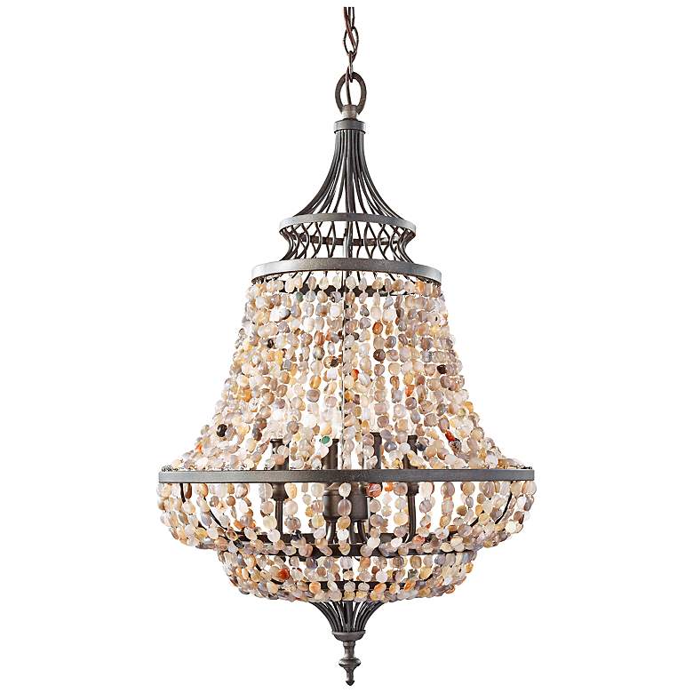 Image 1 Feiss Maarid 18 1/4 inch Wide Rustic Iron Chandelier