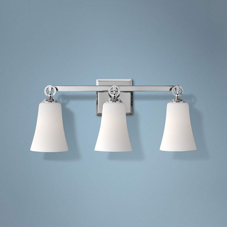 Image 1 Feiss Monterro 21 3/4 inch Wide 3-Light Opal Chrome Bath Light