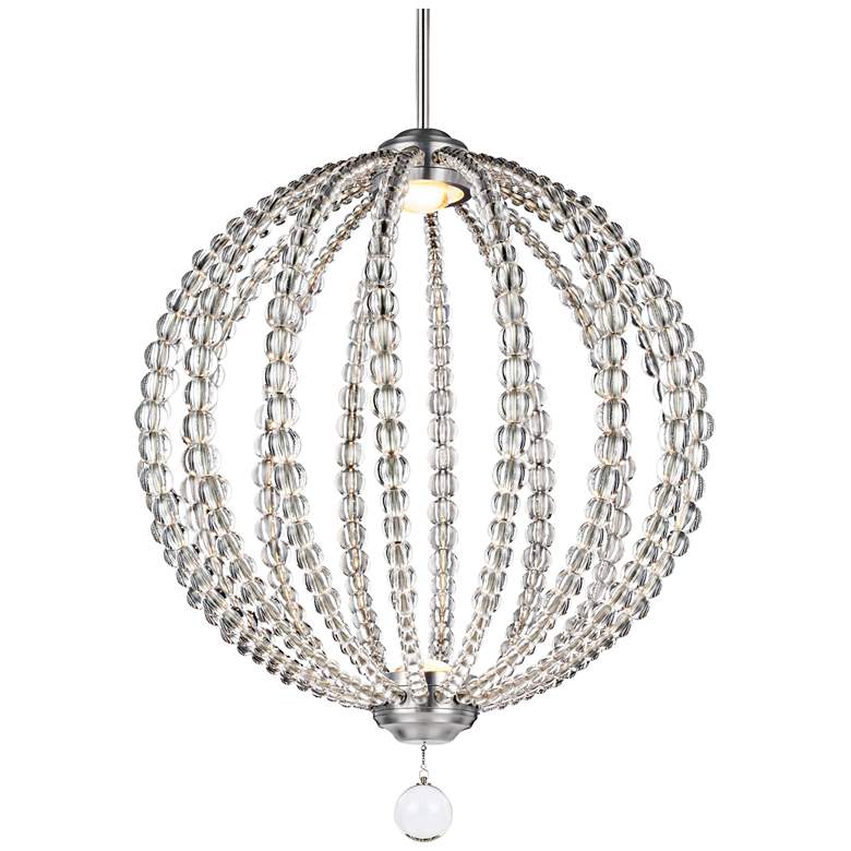 Image 1 Feiss Oberlin 20"W Satin Nickel 2-Light LED Orb Pendant