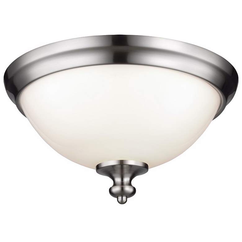 Image 1 Feiss Parkman 13 inch Wide Brushed Steel Ceiling Light