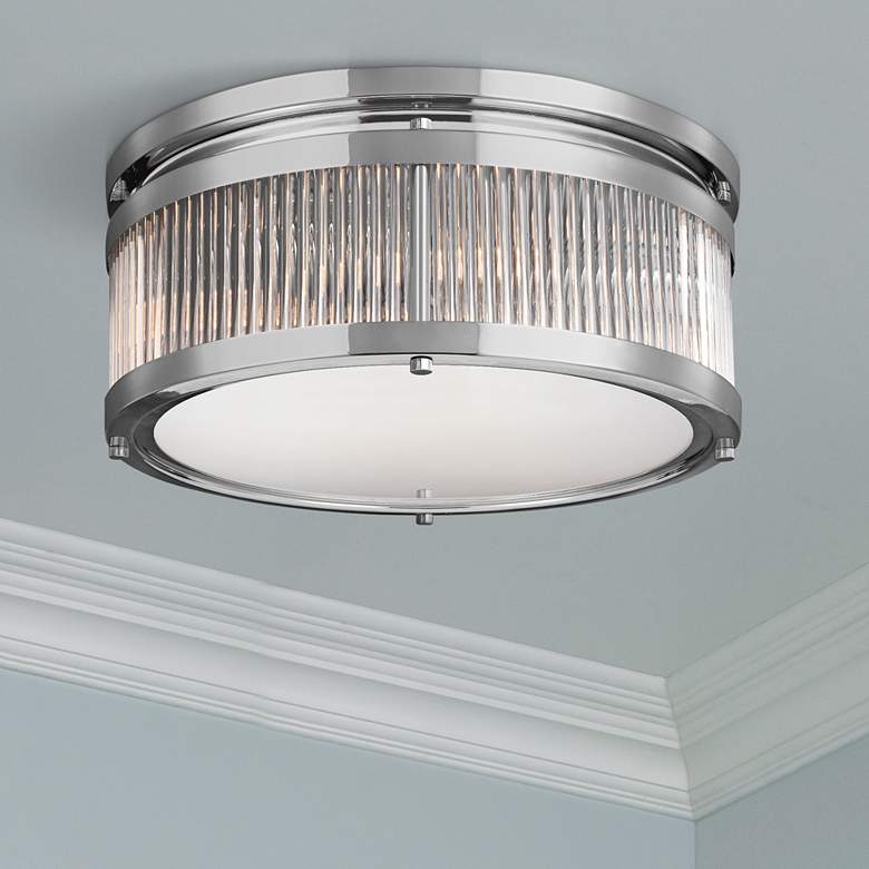 Image 1 Feiss Paulson 15" Wide 3-Light Chrome Ceiling Light