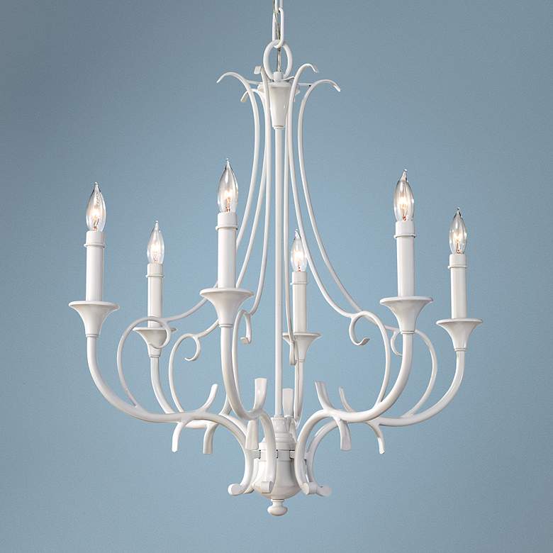 Image 1 Feiss Peyton Saltspray 23 1/2" Wide 6-Light White Chandelier