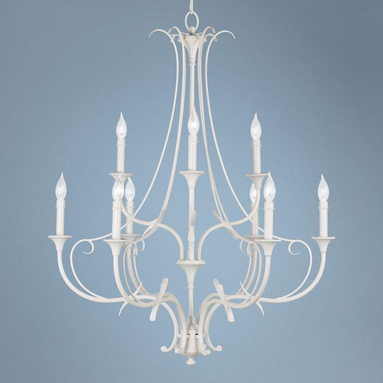 Image 1 Feiss Peyton Saltspray 31 inch Wide 9-Light White Chandelier