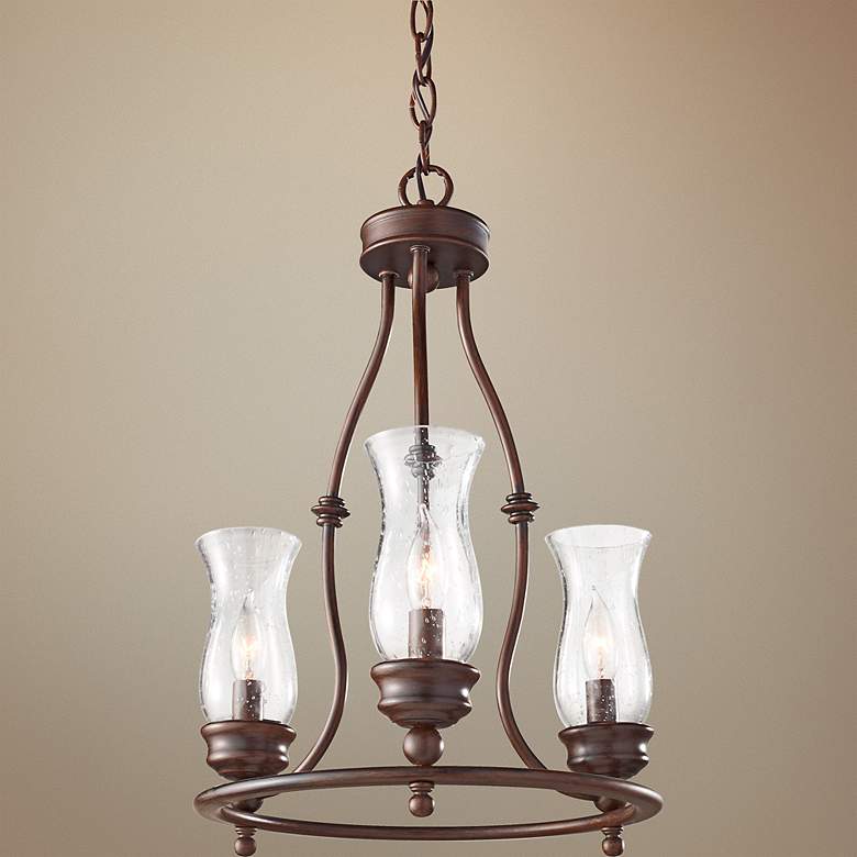 Image 1 Feiss Pickering Lane 15" Wide 3-Light Bronze Mini Chandelier