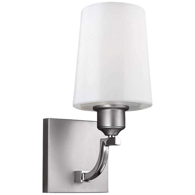 Image 1 Feiss Preakness 12 1/4 inch High Two Tone Nickel Wall Sconce