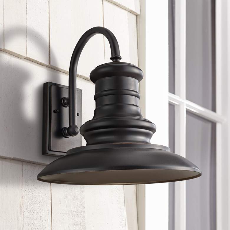 Feiss Redding Station 15 3/4&quot;H Bronze LED Outdoor Wall Light