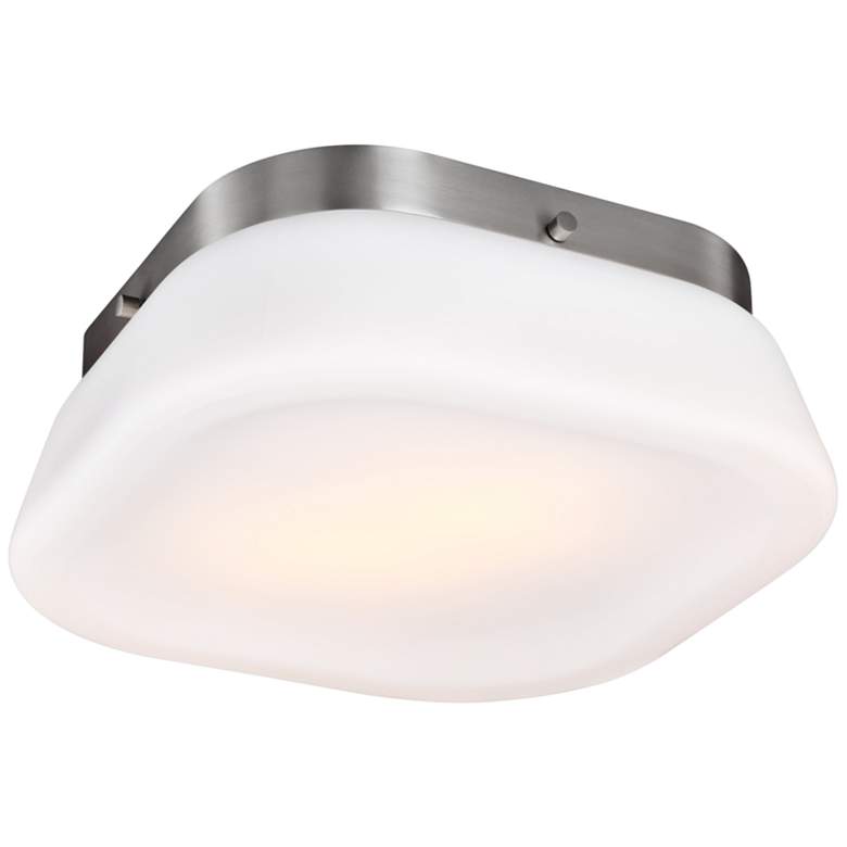 Image 1 Feiss Saul 13 inch Wide 2-Light Satin Nickel Ceiling Light