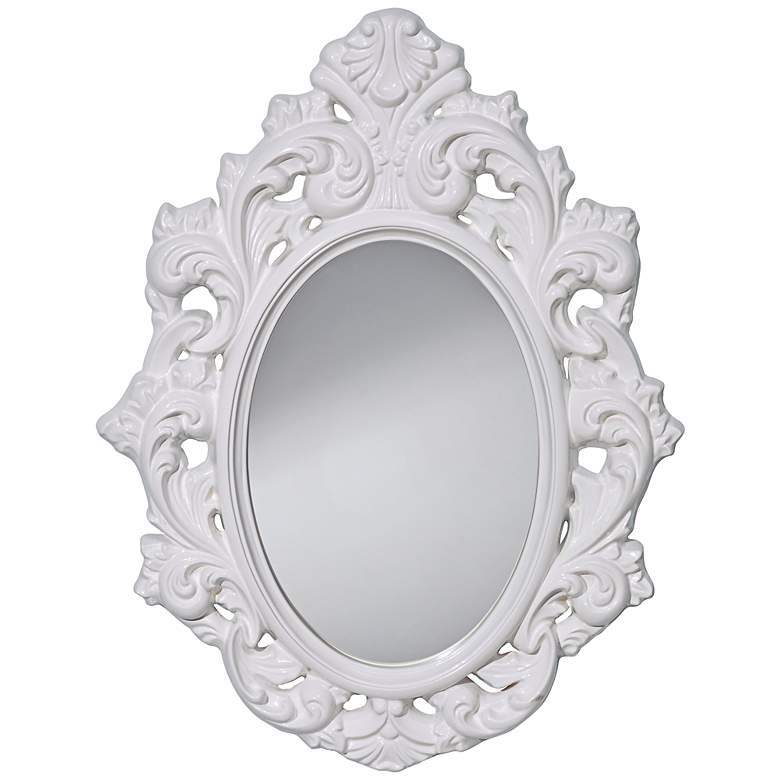 Image 1 Feiss Shiera 24 1/2 inch x 32 1/4 inch Gloss White Wall Mirror