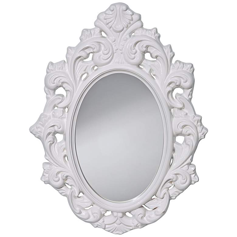 Image 1 Feiss Shiera 24 1/2" x 32 1/4" Gloss White Wall Mirror