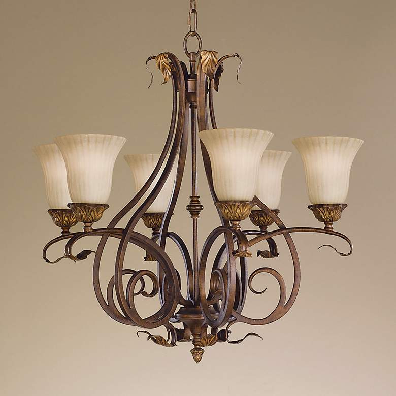 Image 1 Feiss Sonoma Valley Collection Six Light Iron Chandelier