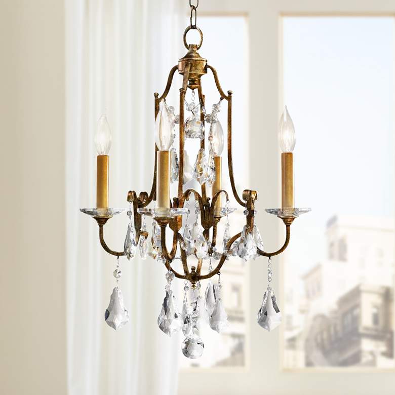 Image 1 Feiss Valentina 16 1/4 inch Wide Oxidized Bronze Chandelier