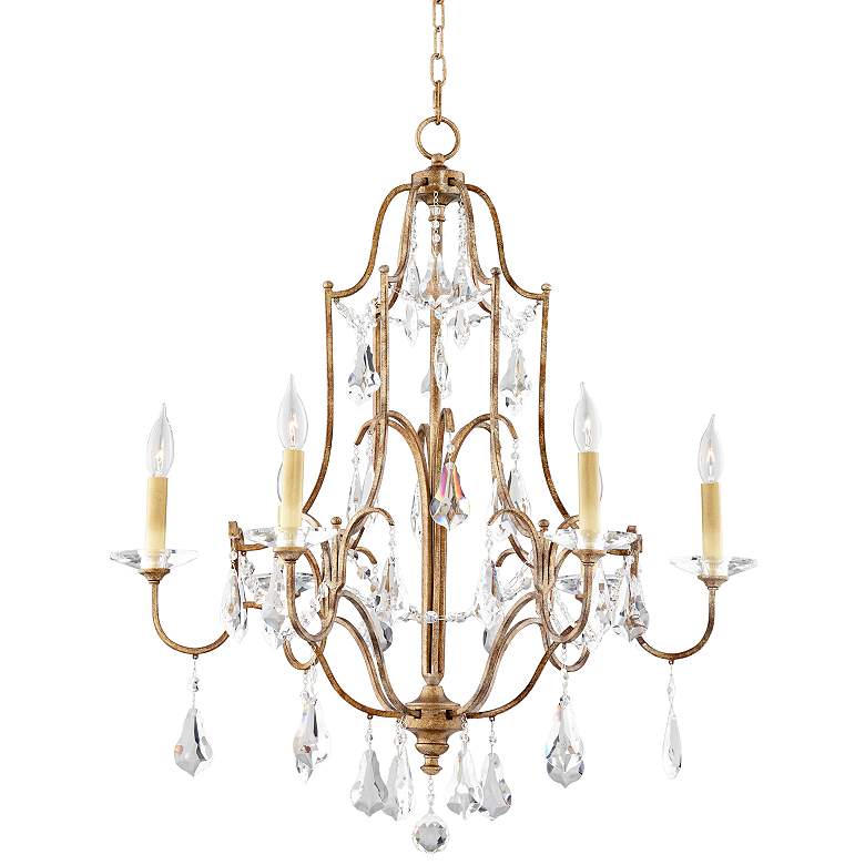 Feiss Valentina 28 1/2&quot; Oxidized Bronze Traditional Crystal Chandelier