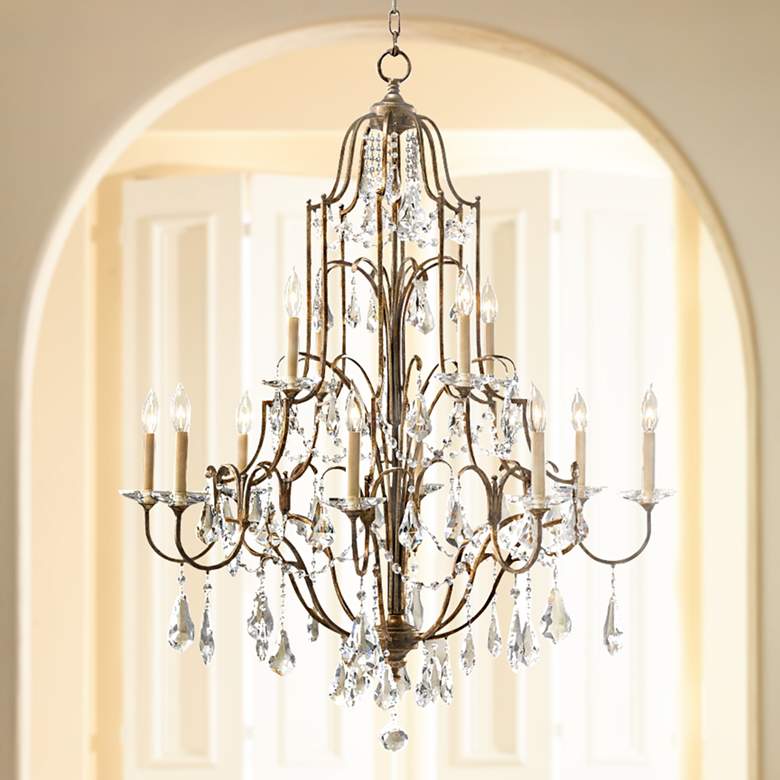 Image 1 Feiss Valentina 36 1/2 inch Wide Oxidized Bronze Chandelier