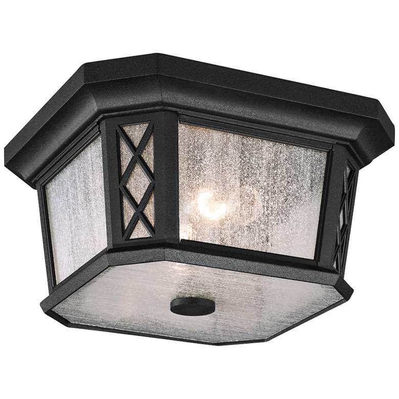 Image 1 Feiss Wembley Park 12 inch Wide Black Outdoor Ceiling Light