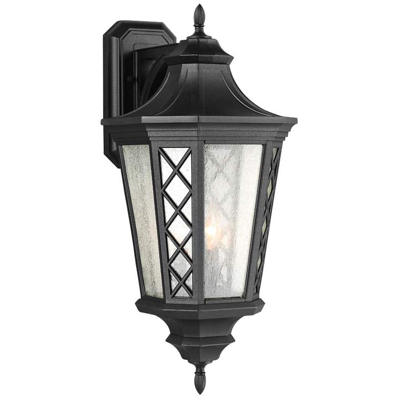Image 1 Feiss Wembley Park  25 inch High Black Outdoor Wall Light
