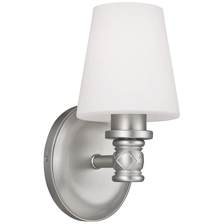 Image 1 Feiss Xavierre 10 1/4 inch High Satin Nickel Wall Sconce