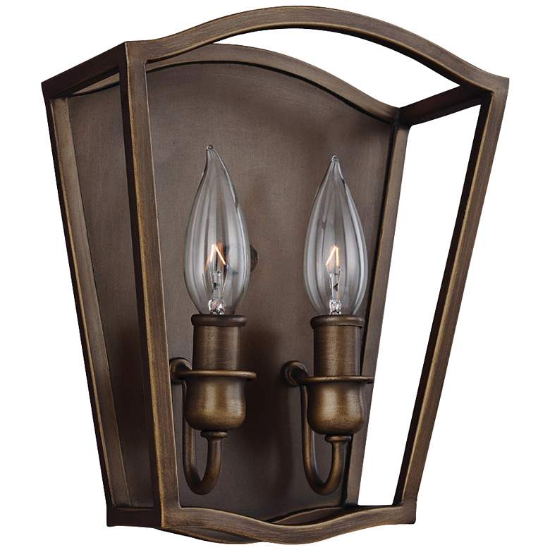 Image 1 Feiss Yamouth 9 3/4 inch High Painted Aged Brass Wall Sconce