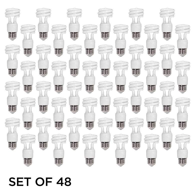 Image 1 Feit 5W Warm White ENERGY Efficient Spiral CFL Bulb 48 Pack