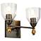 Felice 2 Light Vanity Light In Dark Bronze With Gold Accents