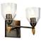 Felice 2 Light Vanity Light In Dark Bronze With Gold Accents