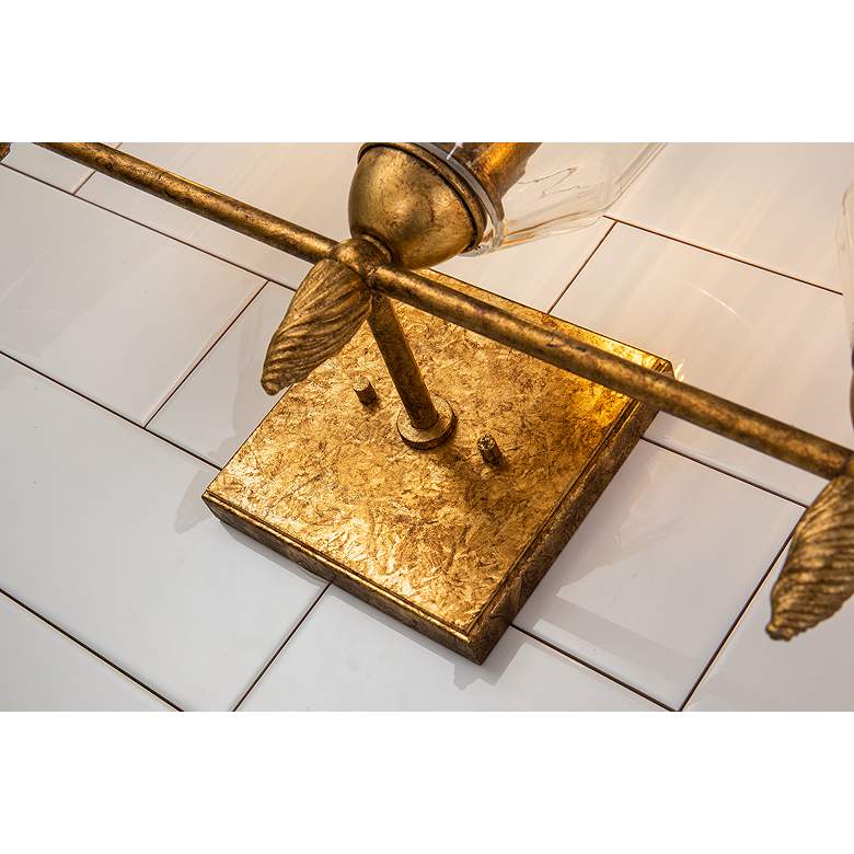 Image 3 Felice 21 1/2" Wide Antique Gold Leaf 3-Light Bath Light more views