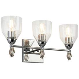 Image1 of Felice 21 1/2" Wide Polished Chrome 3-Light Bath Light