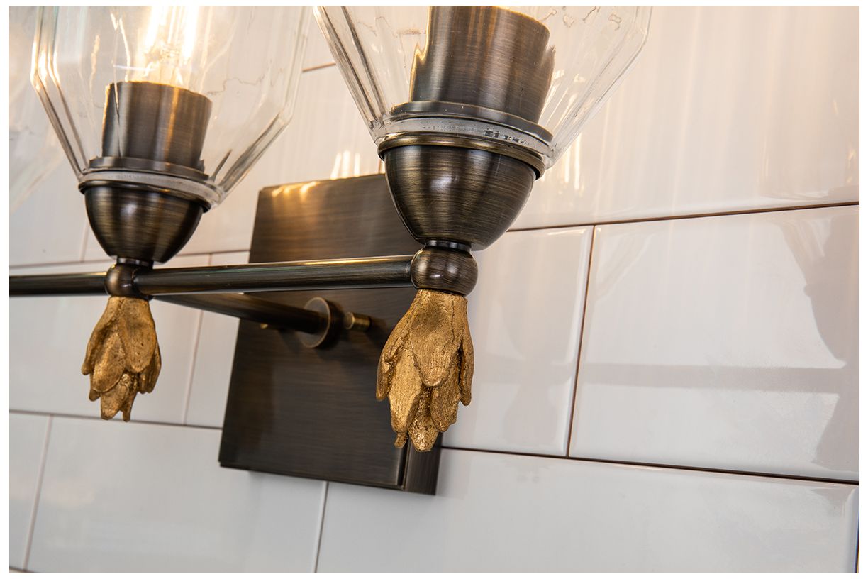 Image 2 Felice 3 Light Vanity Light In Dark Bronze With Gold Accents more views