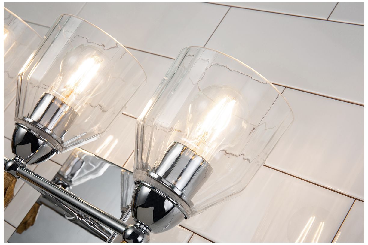 Image 3 Felice 3 Light Vanity Light In Polished Chrome With Gold Accents more views