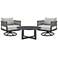 Felicia and Argiope 3 Piece Outdoor Swivel Seating Set in Aluminum and Rope
