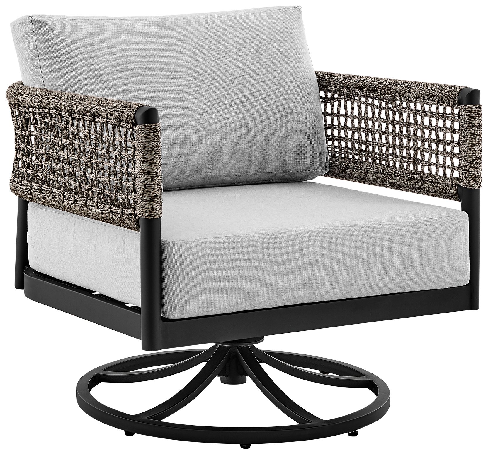 Image 3 Felicia and Argiope 3 Piece Outdoor Swivel Seating Set in Aluminum and Rope more views